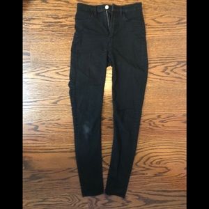 High waisted black jeans